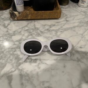 White Oval Sunglasses